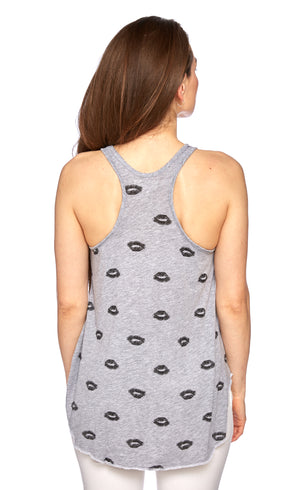 Friday Racerback in Heather Grey Kisses